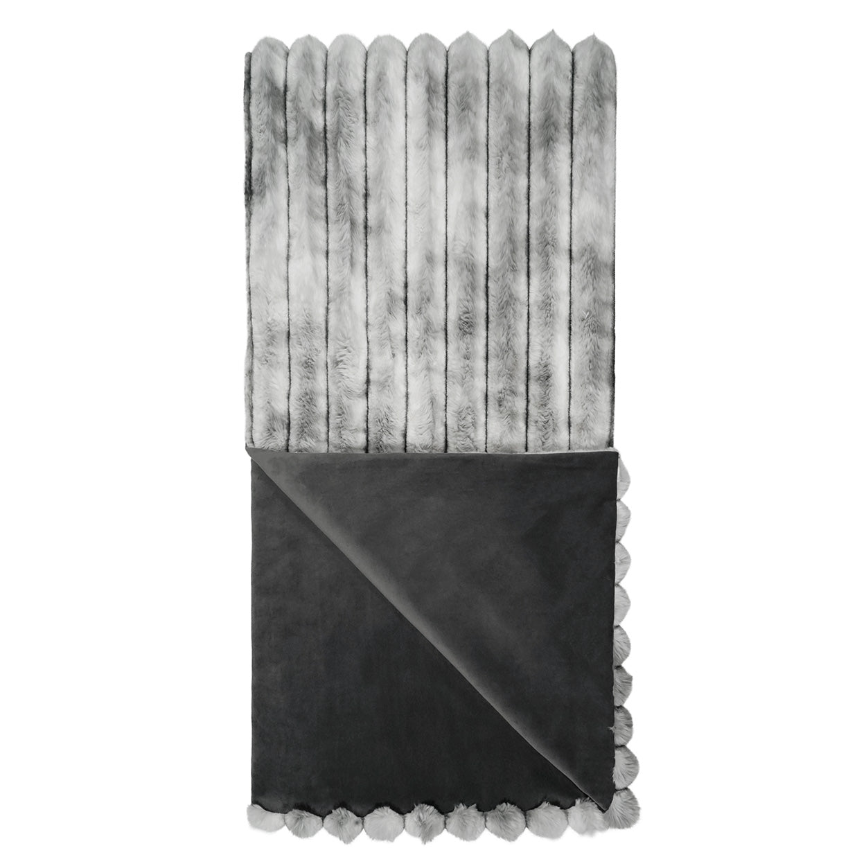 D.V. KAP HOME 52" x 62" Summit Throw - Grey Faux Fur - B-1055-G