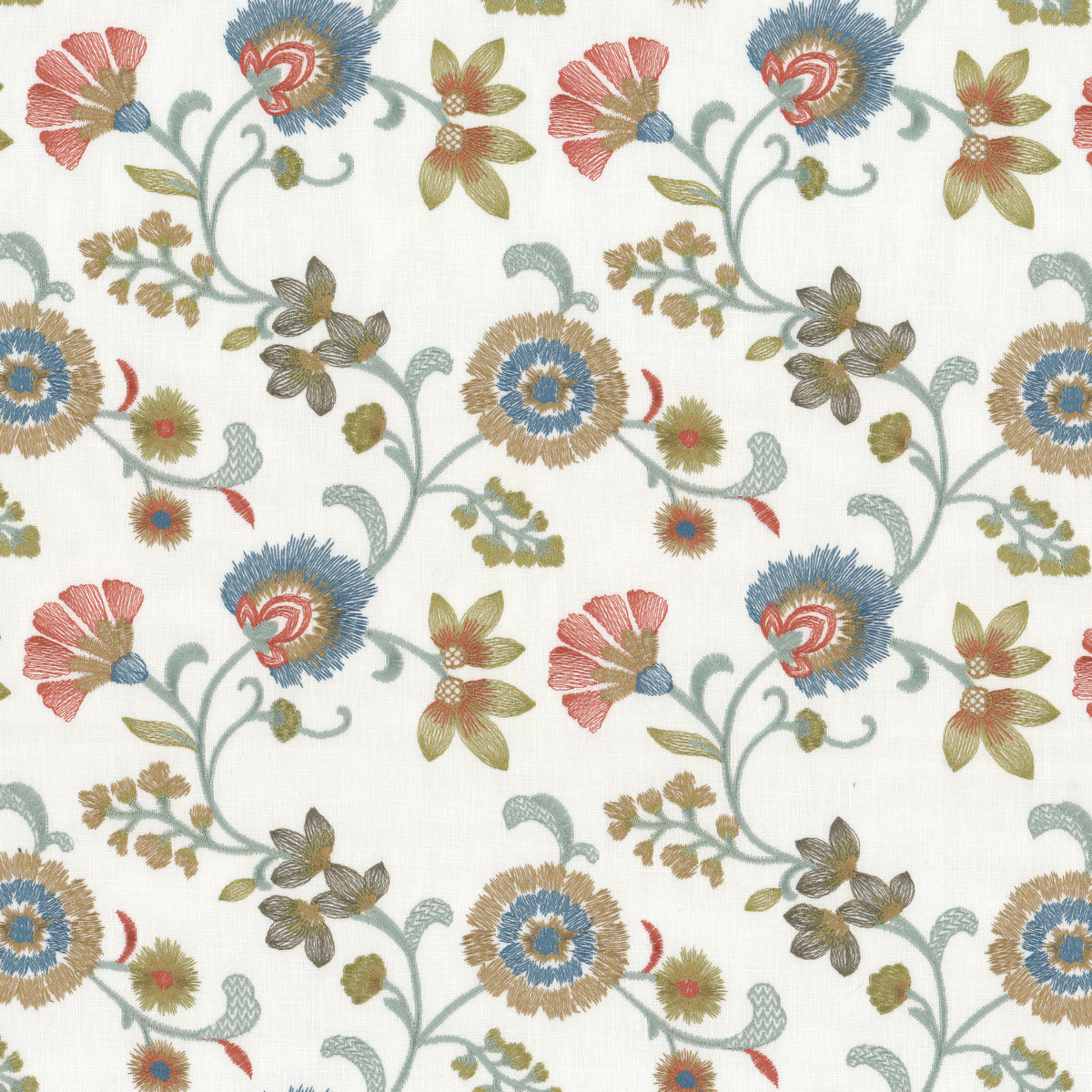 STOUT TEXTILES MULTIPURPOSE,EMBROIDERIES TRADITIONAL, FLORAL FIESTA - BACK-2