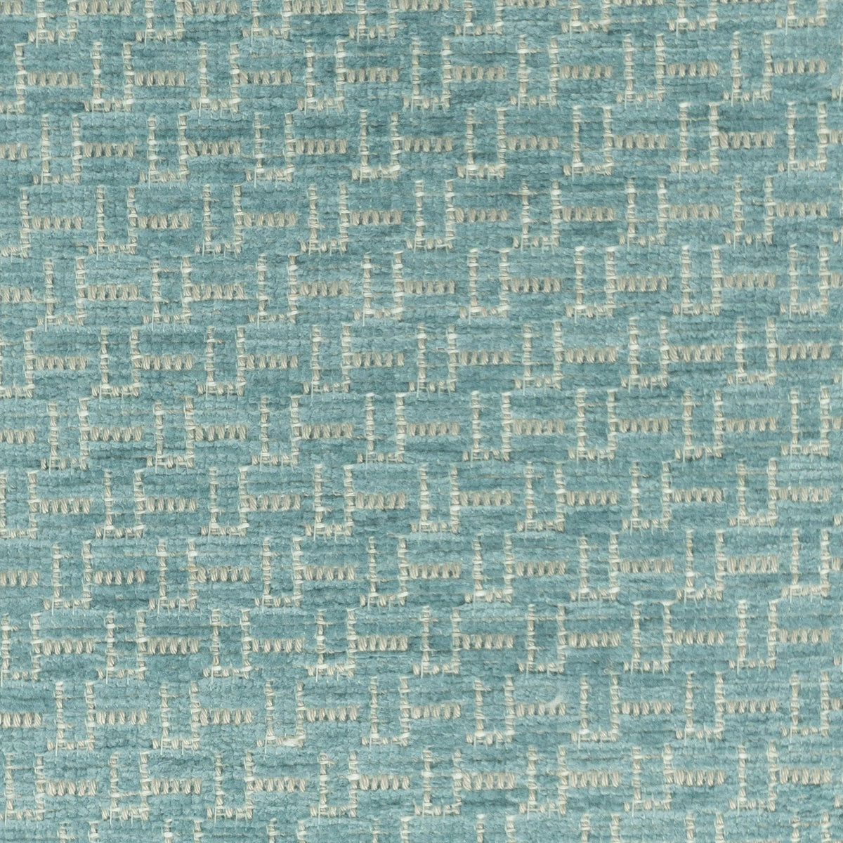 STOUT TEXTILES UPHOLSTERY,CHENILLE TRANSITIONAL,, GEOMETRIC AQUA - BANV-3