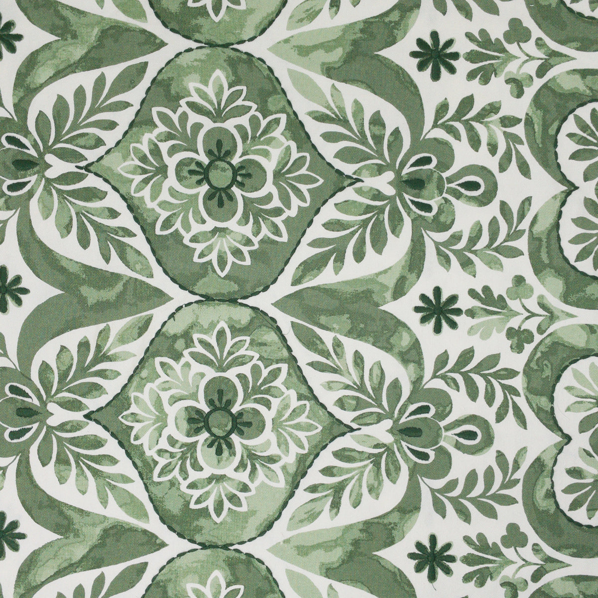 STOUT TEXTILES MULTIPURPOSE,EMBROIDERIES TRANSITIONAL,, FLORAL FERN,MOSS - BAYR-4