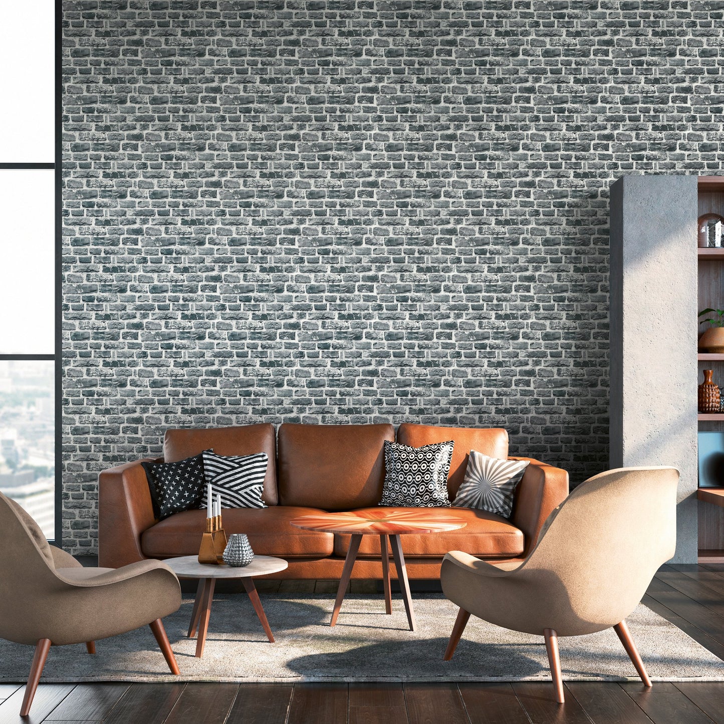 GALERIE WALLCOVERINGS The Bricks And More Silver - Grey - BB51123