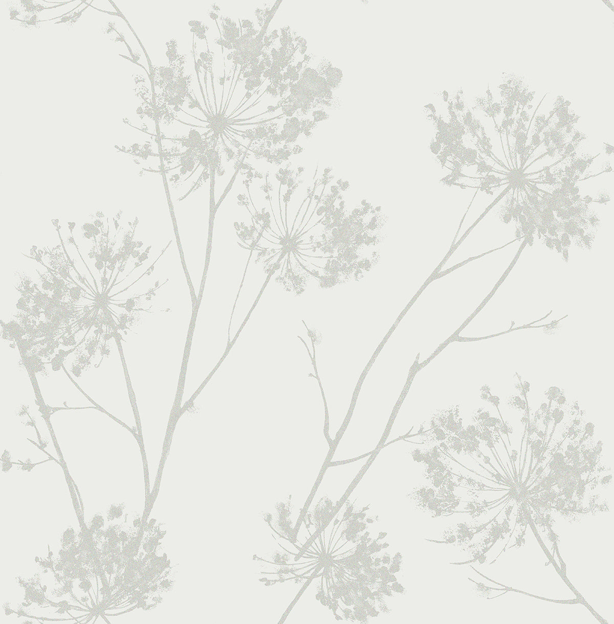 Seabrook Designs Etten Beaded Wild Grass Botanical Contemporary Off-White Semi-Gloss - BD50200