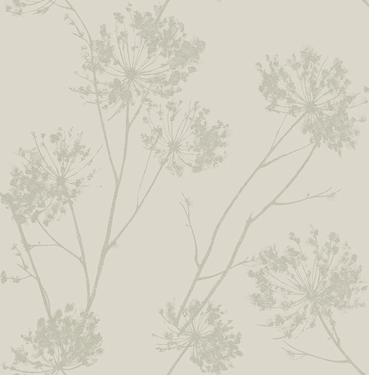 Seabrook Designs Etten Beaded Wild Grass Botanical Contemporary Beige Semi-Gloss - BD50203