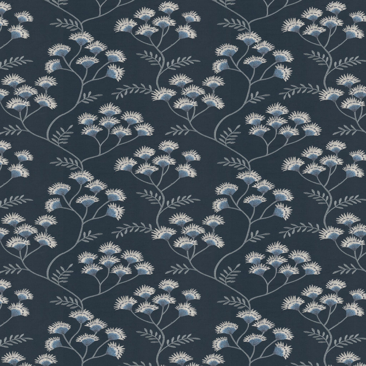 STOUT TEXTILES MULTIPURPOSE,EMBROIDERIES TRANSITIONAL,, FLORAL BLUEBERRY - BEAU-2