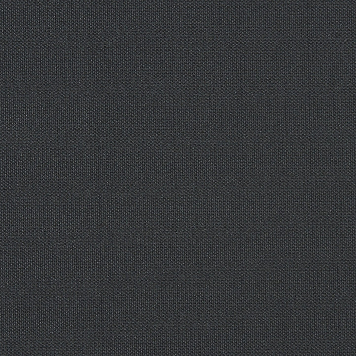 Dark charcoal woven fabric close-up with a canvas-like texture; sturdy material for upholstery, bags or apparel.