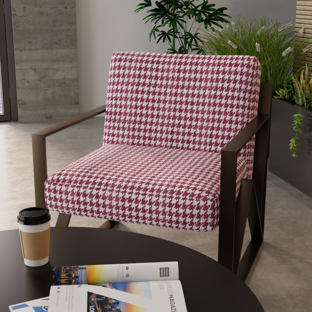 NICHOLASJOHN INC NJ-CAFE Magenta Houndstooth,Geometric Fabric - NJ25-315