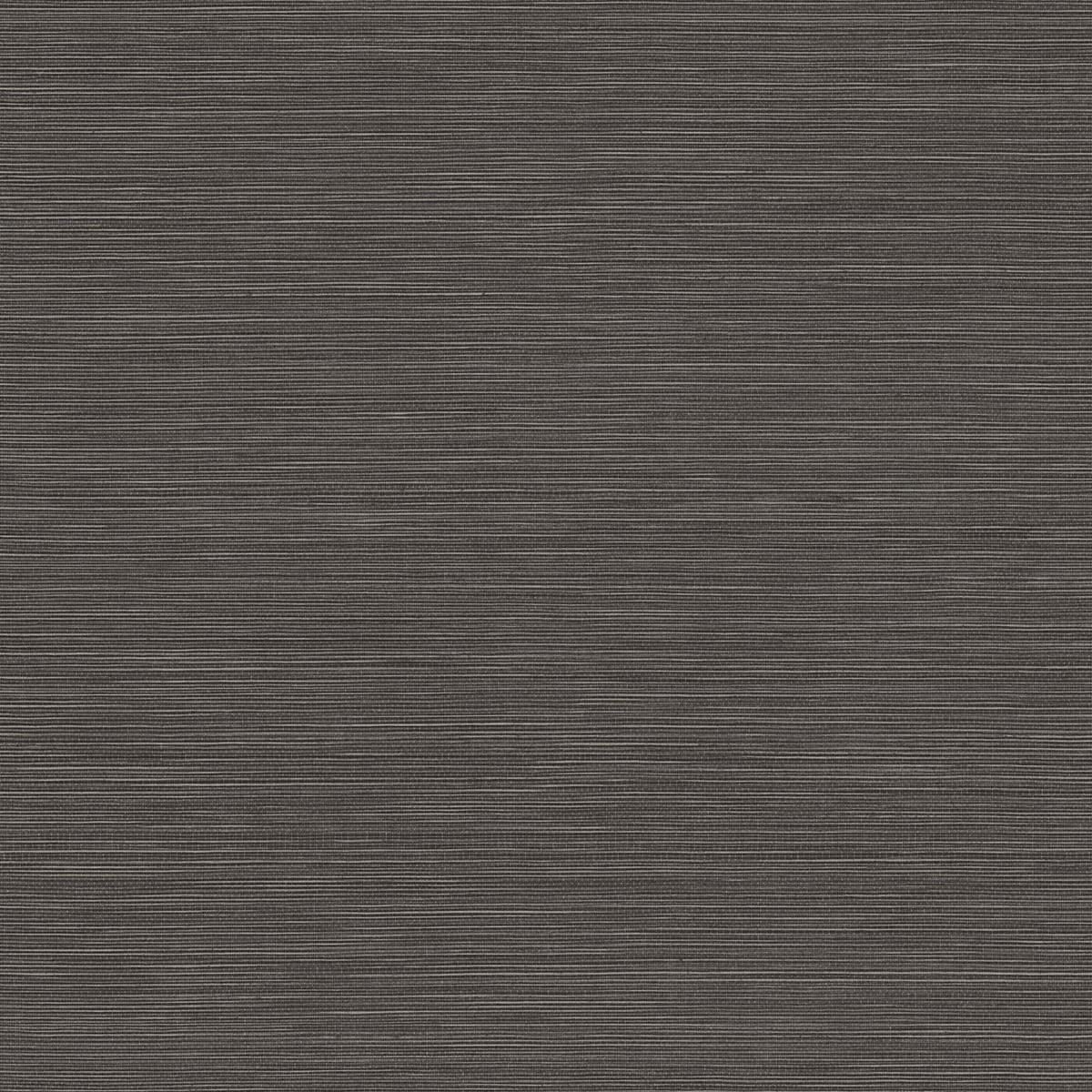 Black matte faux grasscloth wall covering with a subtle hemp-like fiber texture.