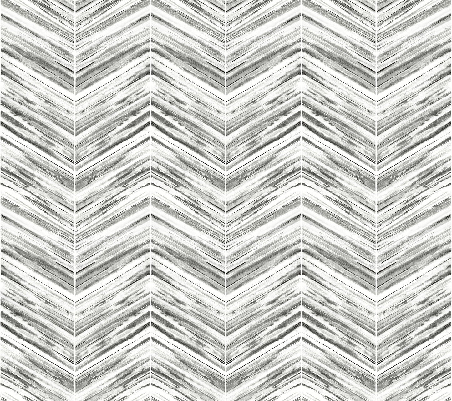 York Wallcoverings Black & White, III Petite Watercolor Chevron Black & White Wallpaper Geometrics Geometrics Black & White - BW3911