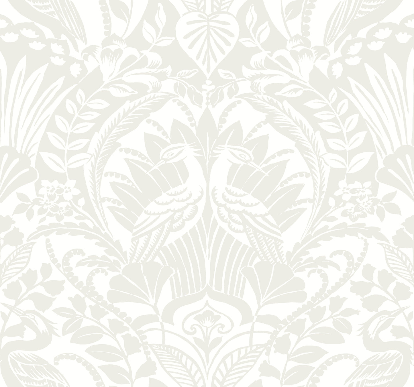 York Wallcoverings Black & White Resource Library Egret Damask White & Cream Wallpaper Damasks Damasks White & Cream - BW3932
