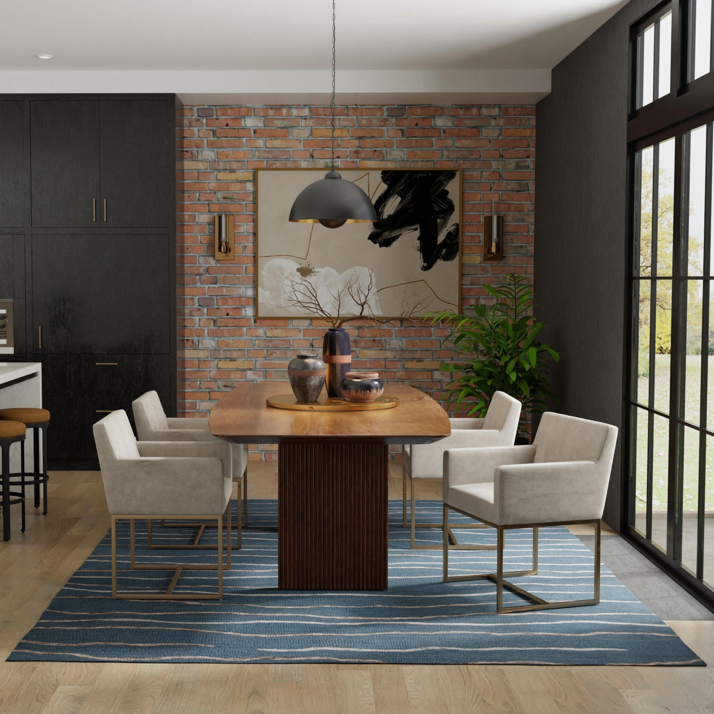 Contemporary area rug, 5' x 8'.