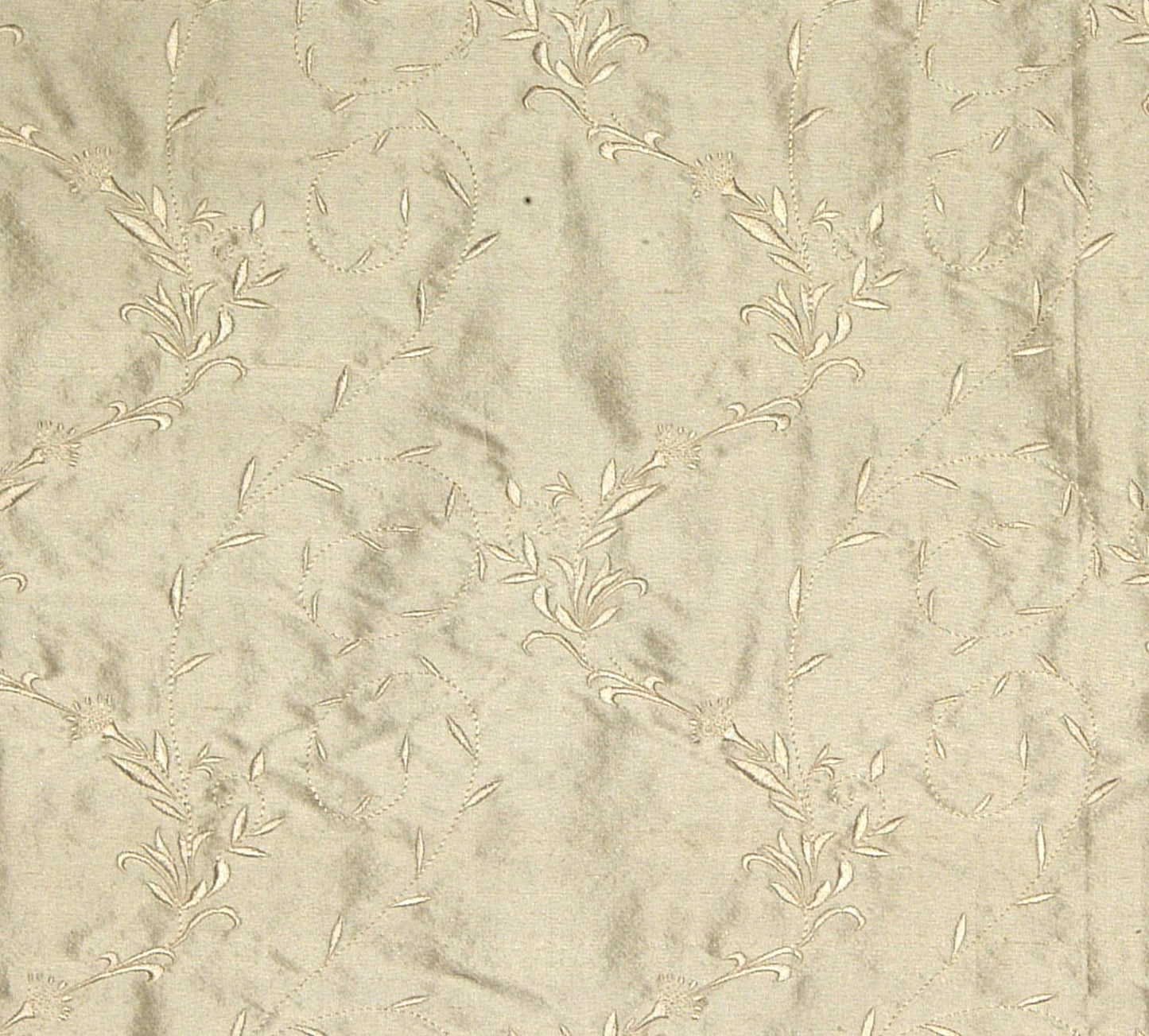 SCALAMANDRE HONEYSUCKLE EMBROIDERY FABRIC IVORY - BY 20100702 NEW SKU # BY07022010