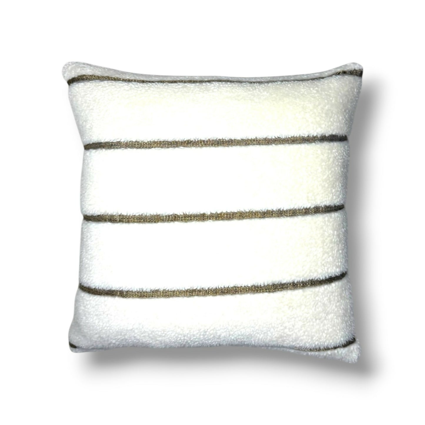 20" Cream and Taupe Stripe Pillow Cover