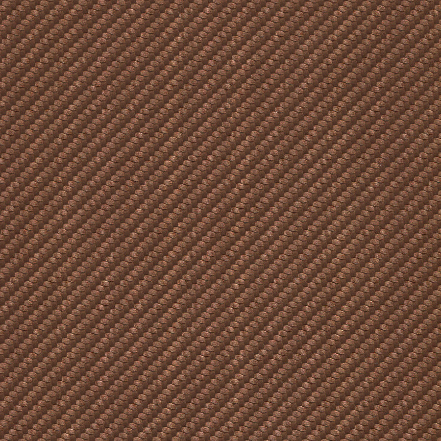 Brown textured leather-like fabric with diagonal ribbed pattern and a polished-brass-inspired finish.