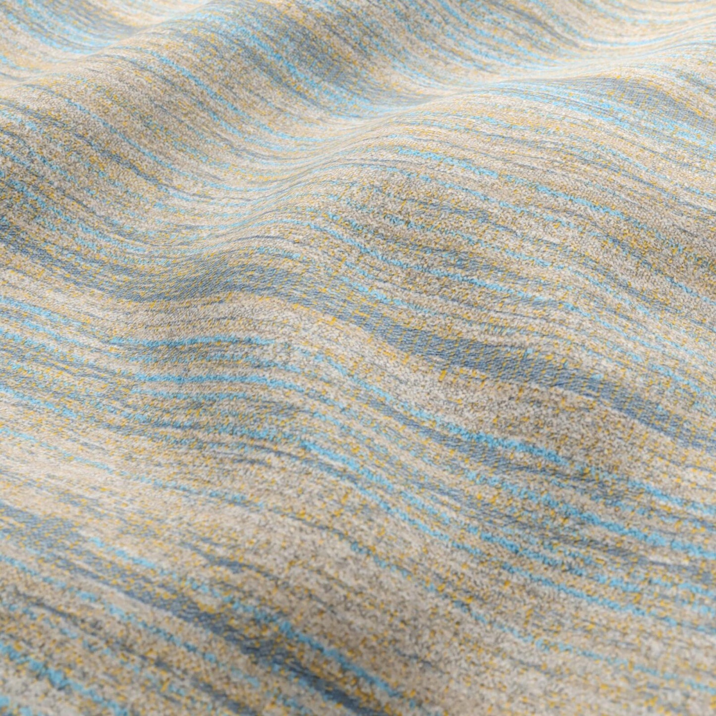 JF Fabrics FibreGuard Outdoor CASTAWAY 63 Fabric Texture, Stripe Navy, Light Blue, Yellow, Beige Chenille, Texture, Outdoor - 9467263 J9301