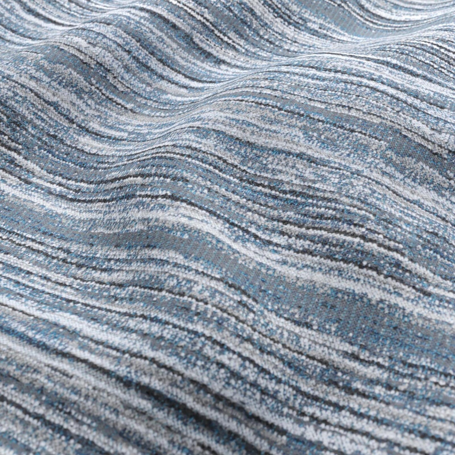 JF Fabrics FibreGuard Outdoor CASTAWAY 67 Fabric Texture, Stripe Navy, White, Teal, Beige, Dark Brown Chenille, Texture, Outdoor - 9467267 J9301