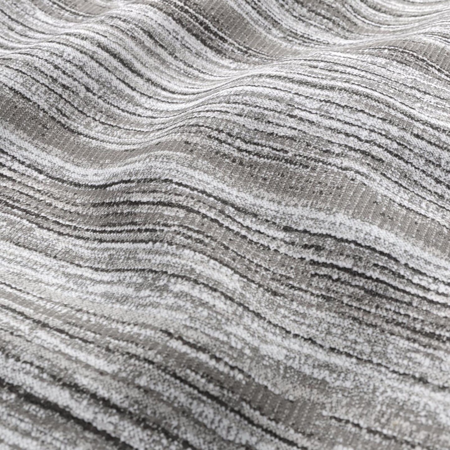 JF Fabrics FibreGuard Outdoor CASTAWAY 95 Fabric Texture, Stripe White, Beige, Black Chenille, Texture, Outdoor - 9467295 J9301