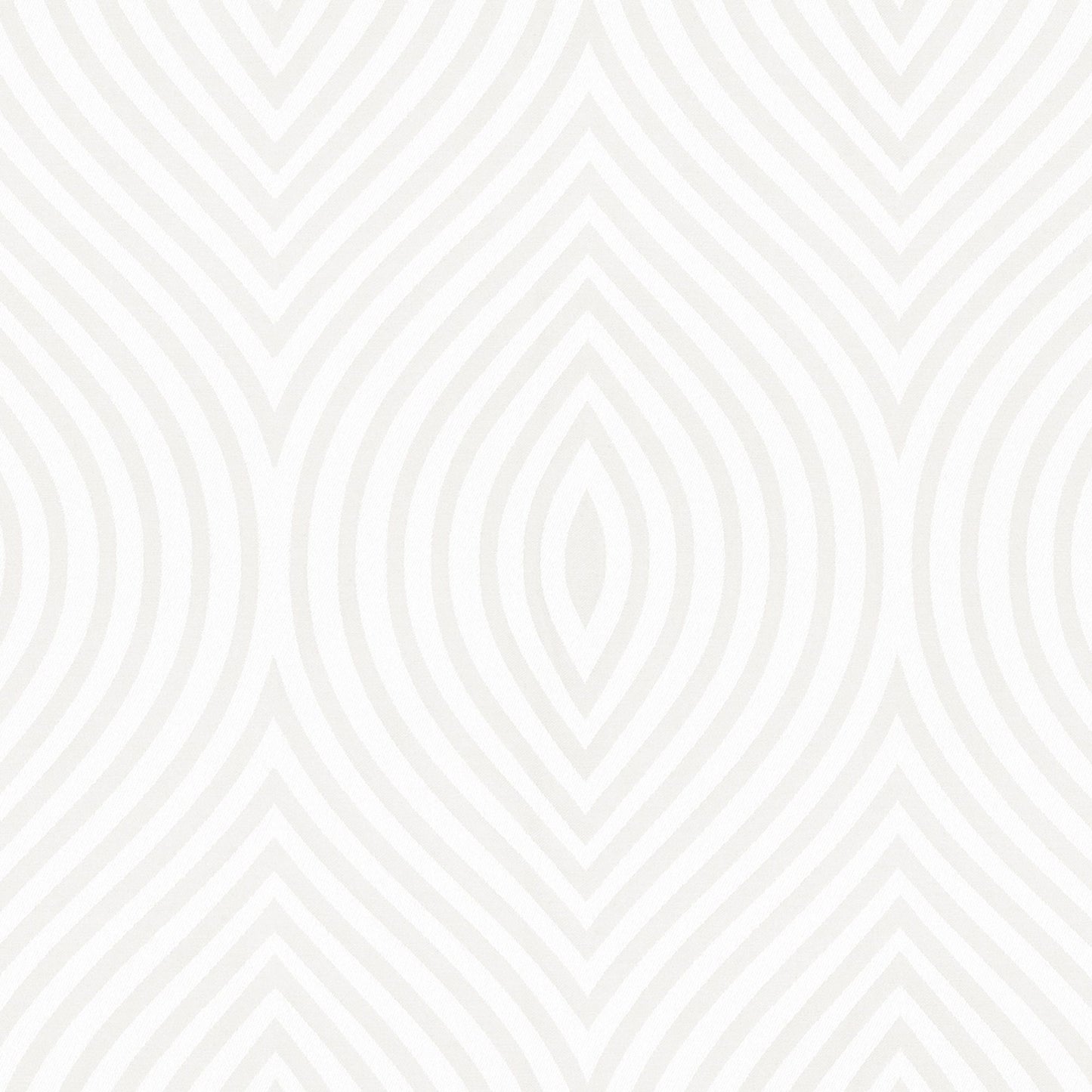 Cream fabric with beige teardrop-shaped arches forming a repeating geometric jacquard pattern.