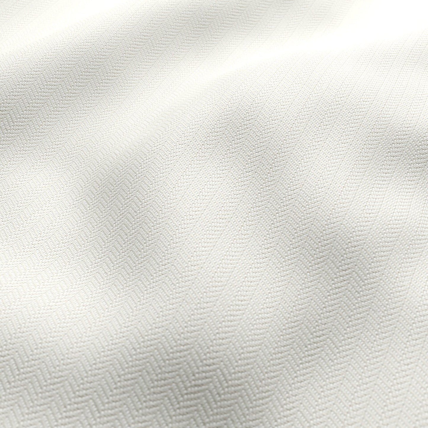 Cream-white outdoor fabric with a chevron jacquard pattern and soft drape.