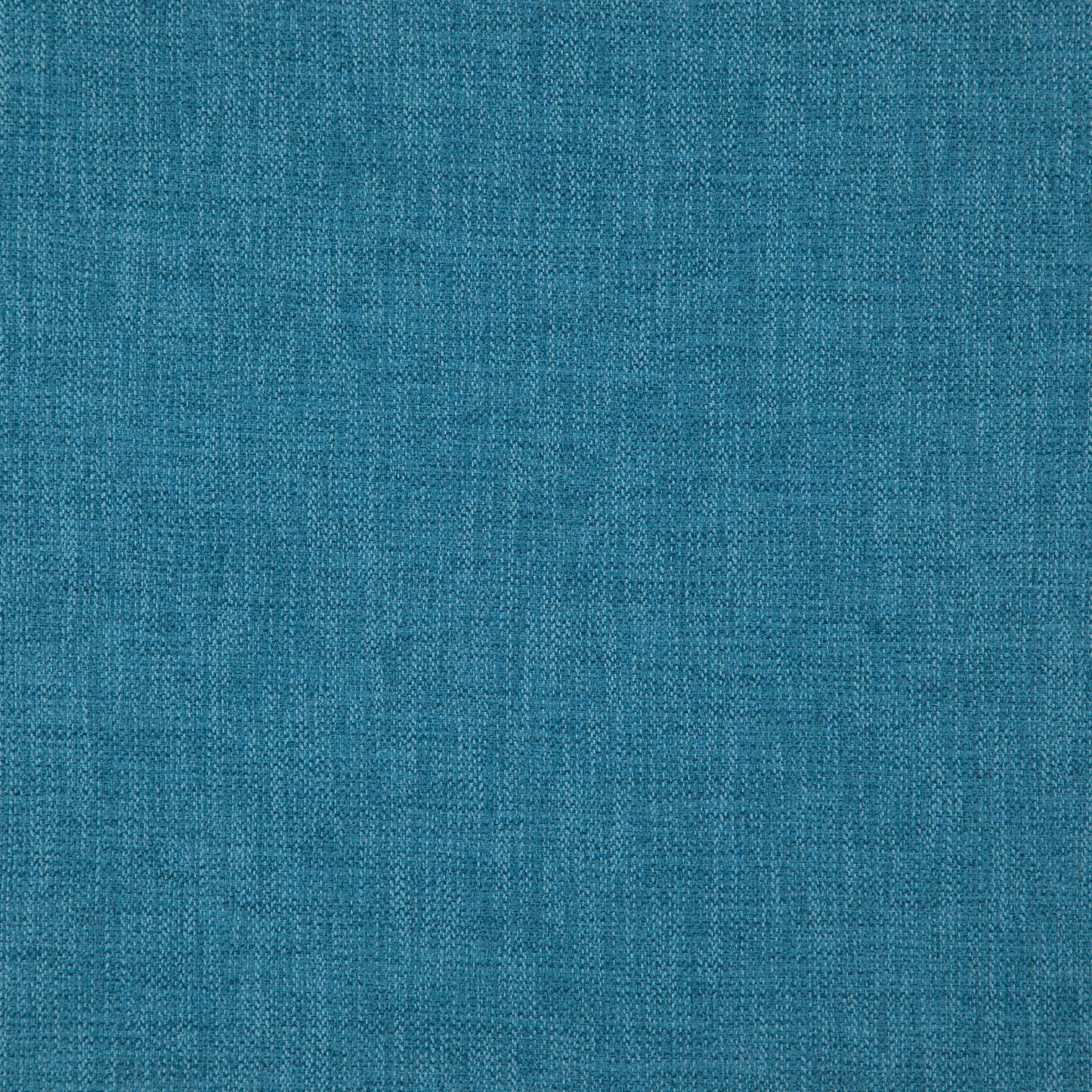 Close-up of blue woven linen fabric texture with visible threads.