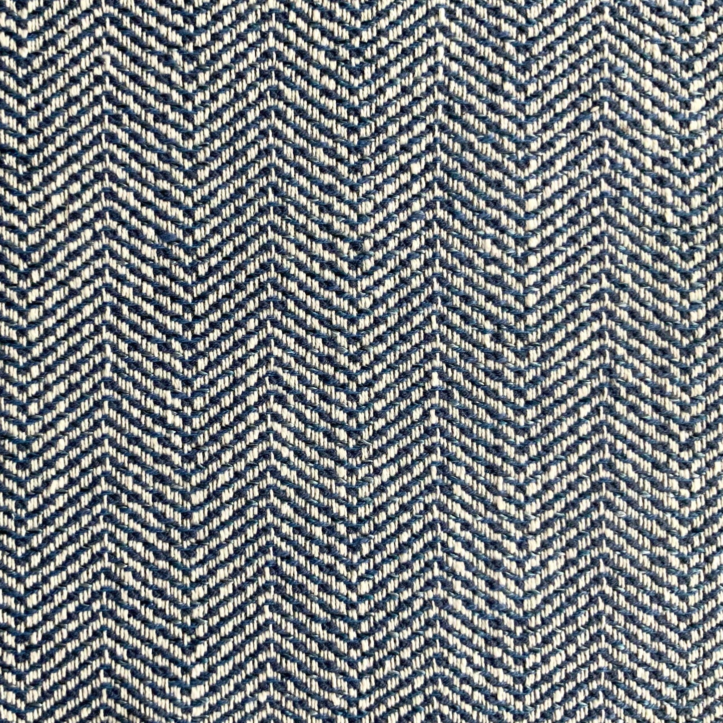 JF Fabrics Inside Out COMPASS 68 Fabric Herringbone,Texture, Woven Blue, White Woven, Outdoor - 9029668 J9211