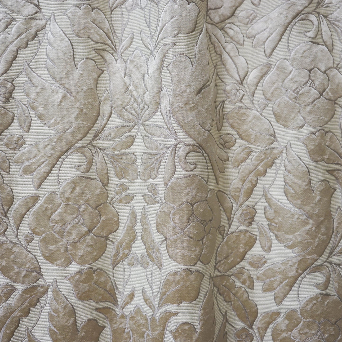 JF Fabrics JF Studio CONCERTO 93 Fabric Traditional,Transitional,Floral,Novelty Creme,Beige Embroidery,Jacquard,Texture - 6002093 SJ101