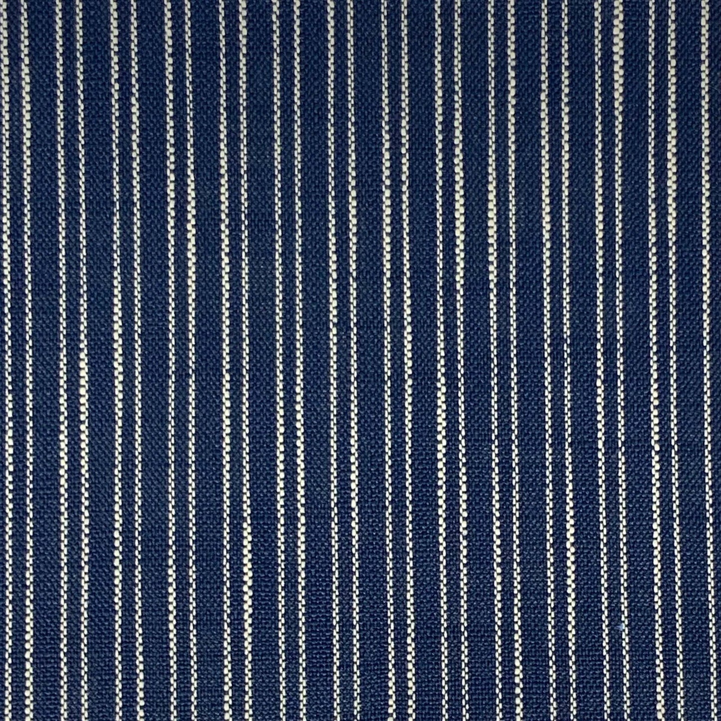 JF Fabrics Bella Dura Home COTTAGE 69 Fabric Stripe Navy, White Linen Texture, Outdoor - 9057869 J9411