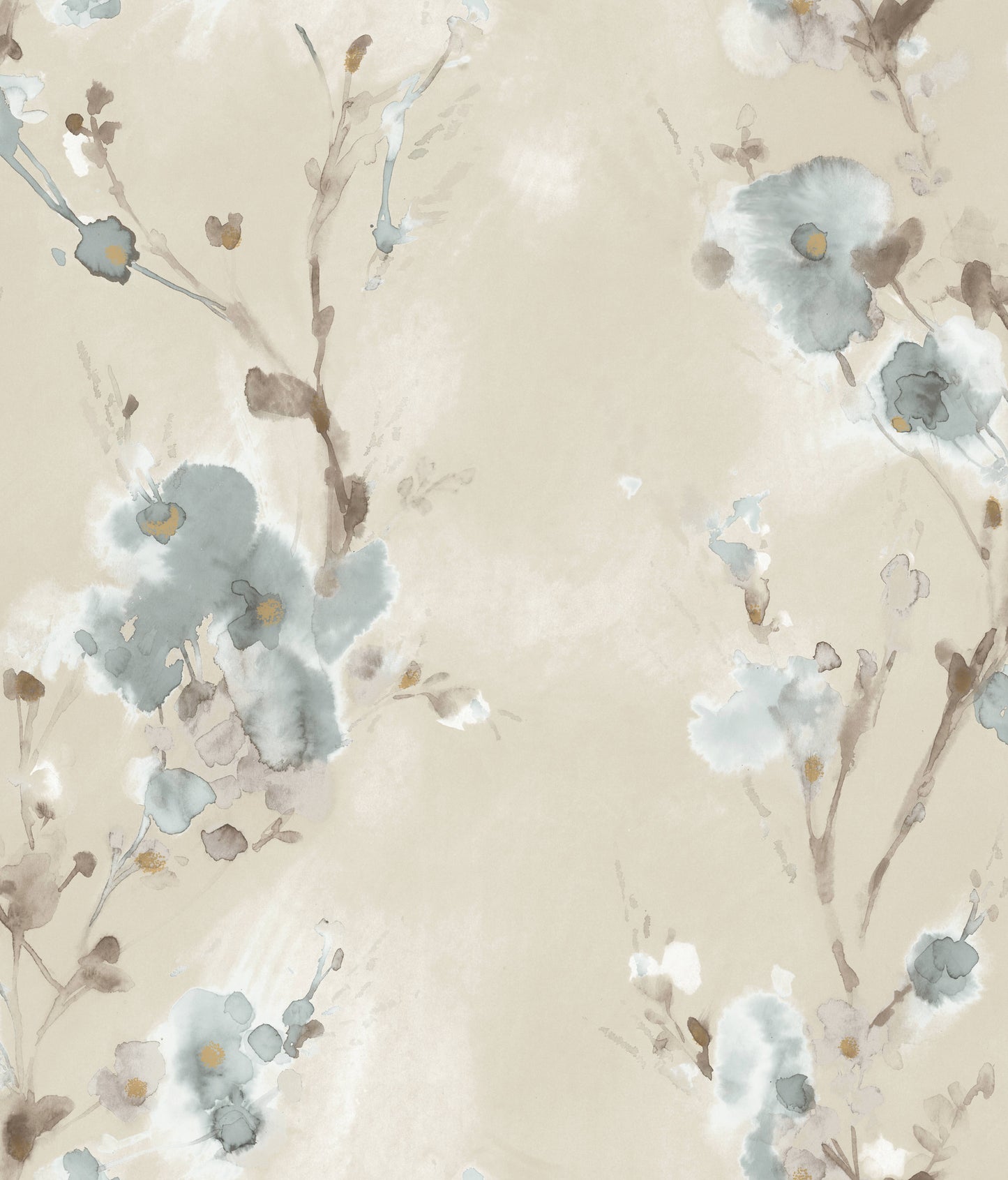 York Wallcoverings Best Sellers Soft Blue Charm Wallpaper Botanical Browns - CP1203