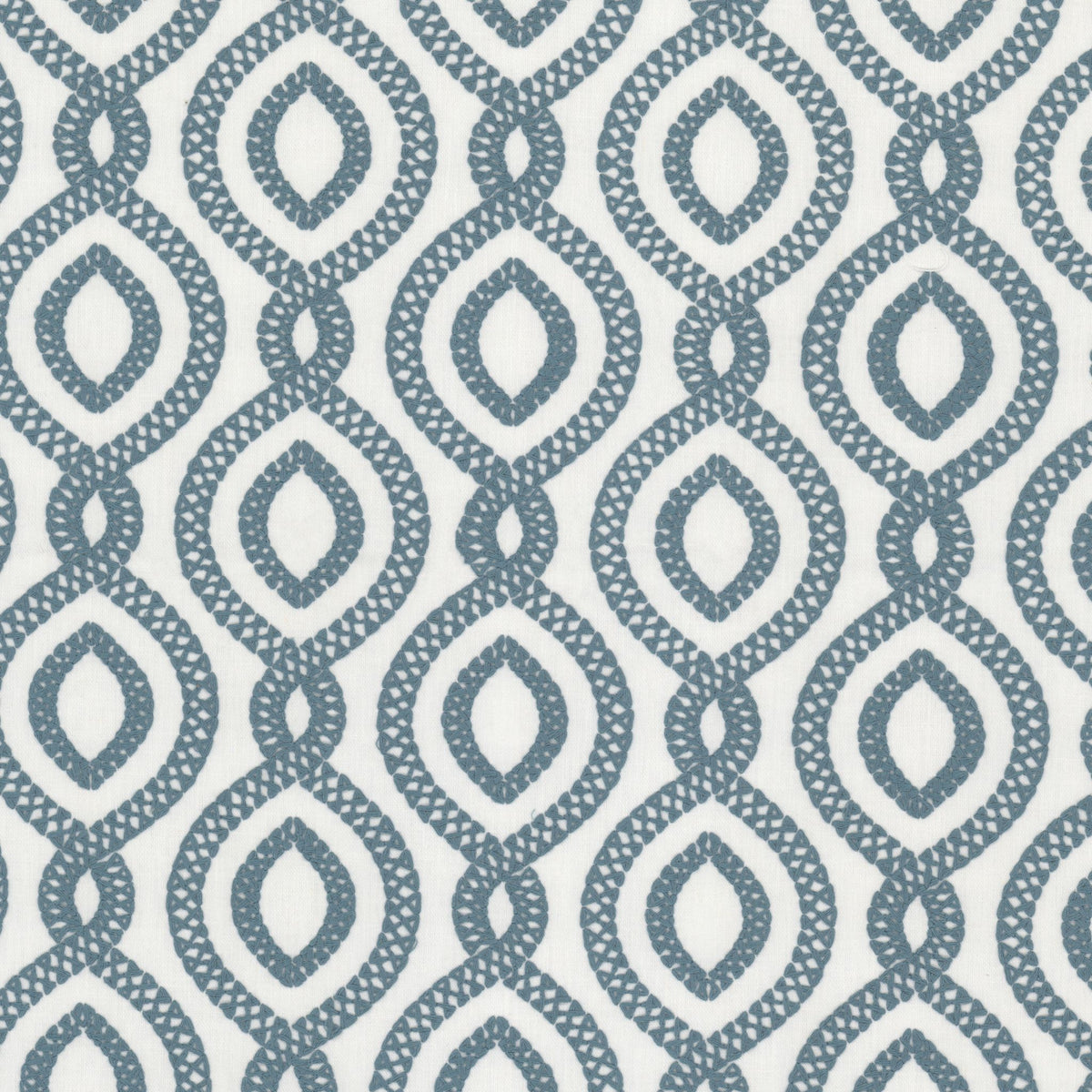 STOUT TEXTILES MULTIPURPOSE,EMBROIDERIES TRADITIONAL, OGEE BLUE/WHITE - CREW-5