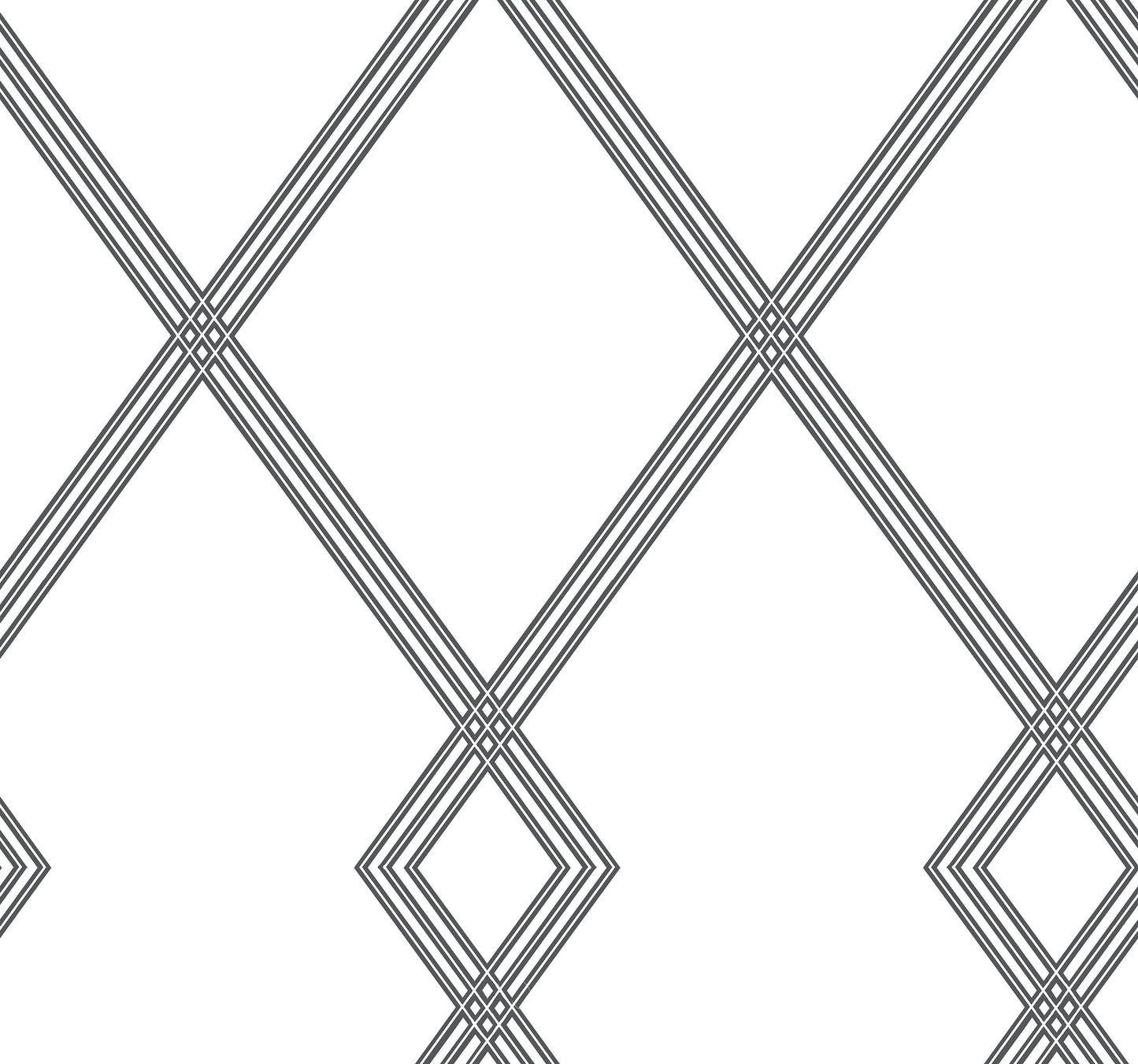 York Wallcoverings Black & White, III Ribbon Stripe Trellis White & Black Wallpaper Trellis & Lattice Trellis & Lattice White & Black - CY1509