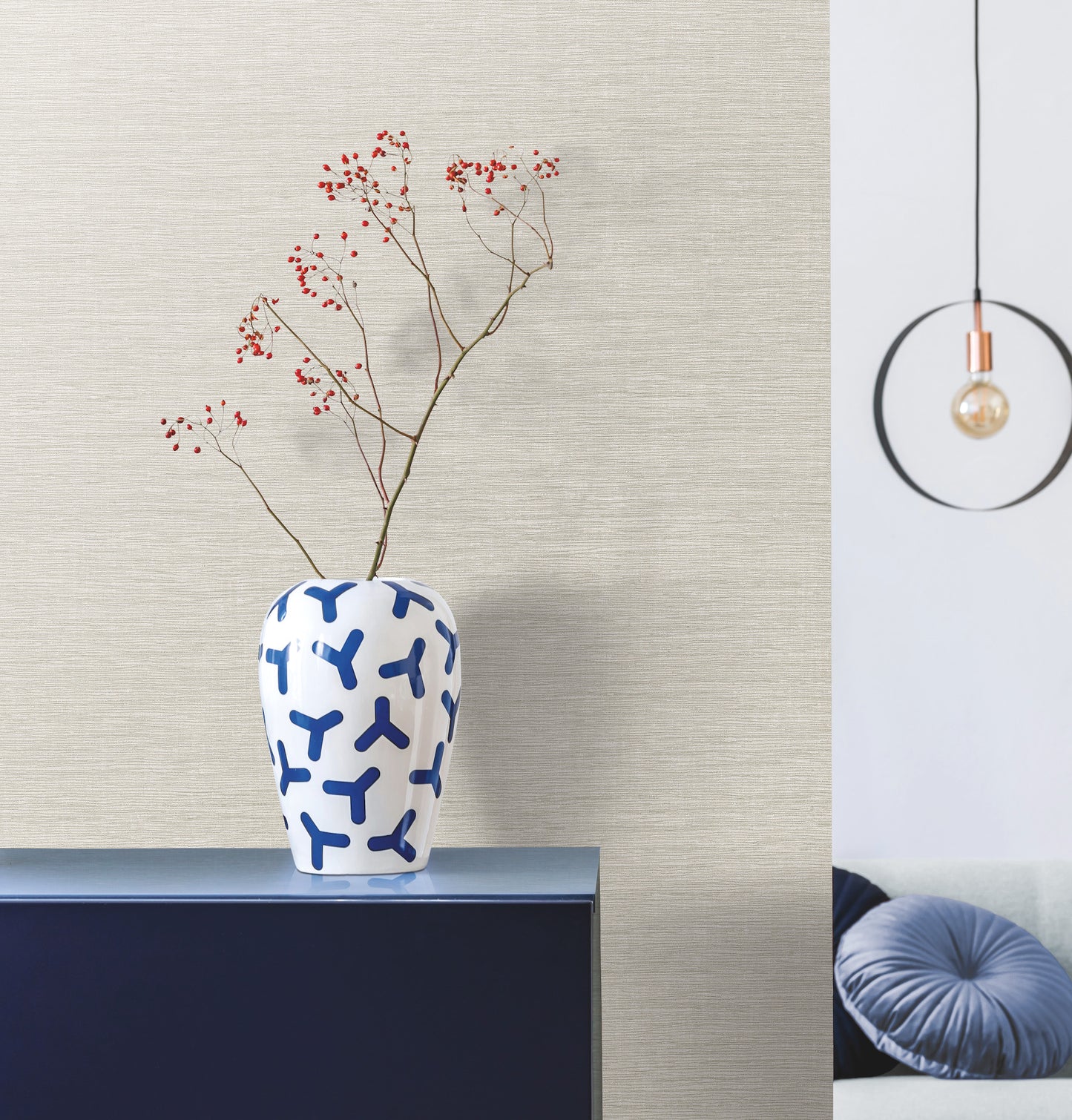 York Wallcoverings Artisan Digest Altitude Grey and Beige Wallpaper Weaves Neutrals - DA3551N