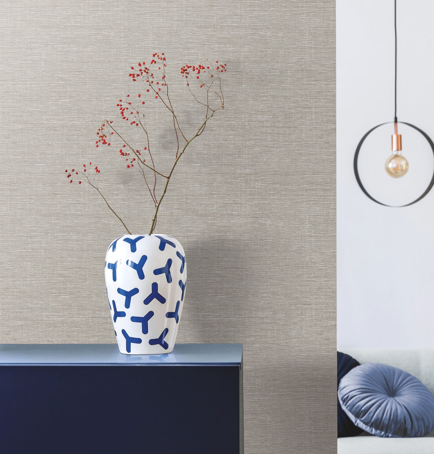 York Wallcoverings Artisan Digest Altitude Light Grey Wallpaper Weaves Greys - DA3555N
