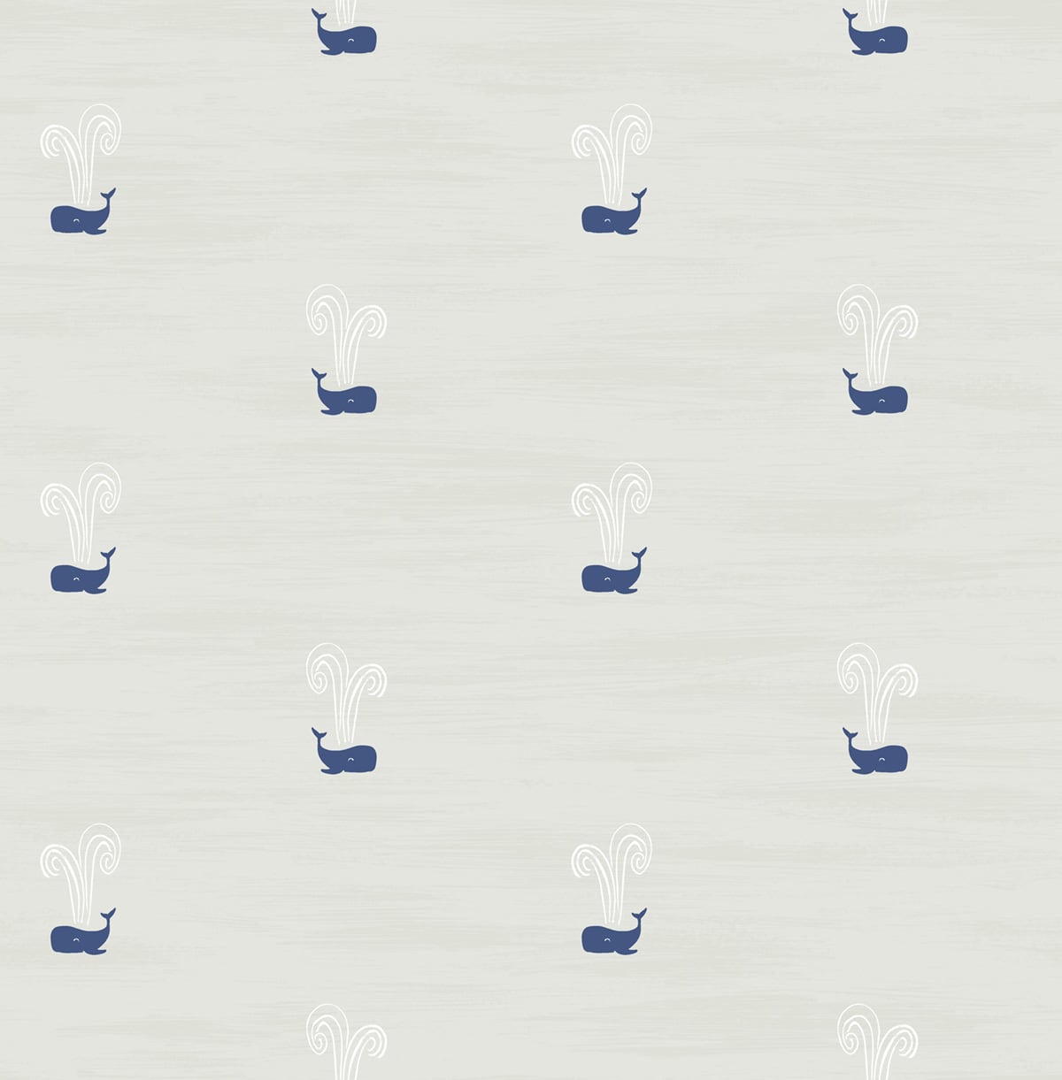 Seabrook Designs Tiny Whales Kids & Nursery Contemporary Soft Gray , Navy - DA60300