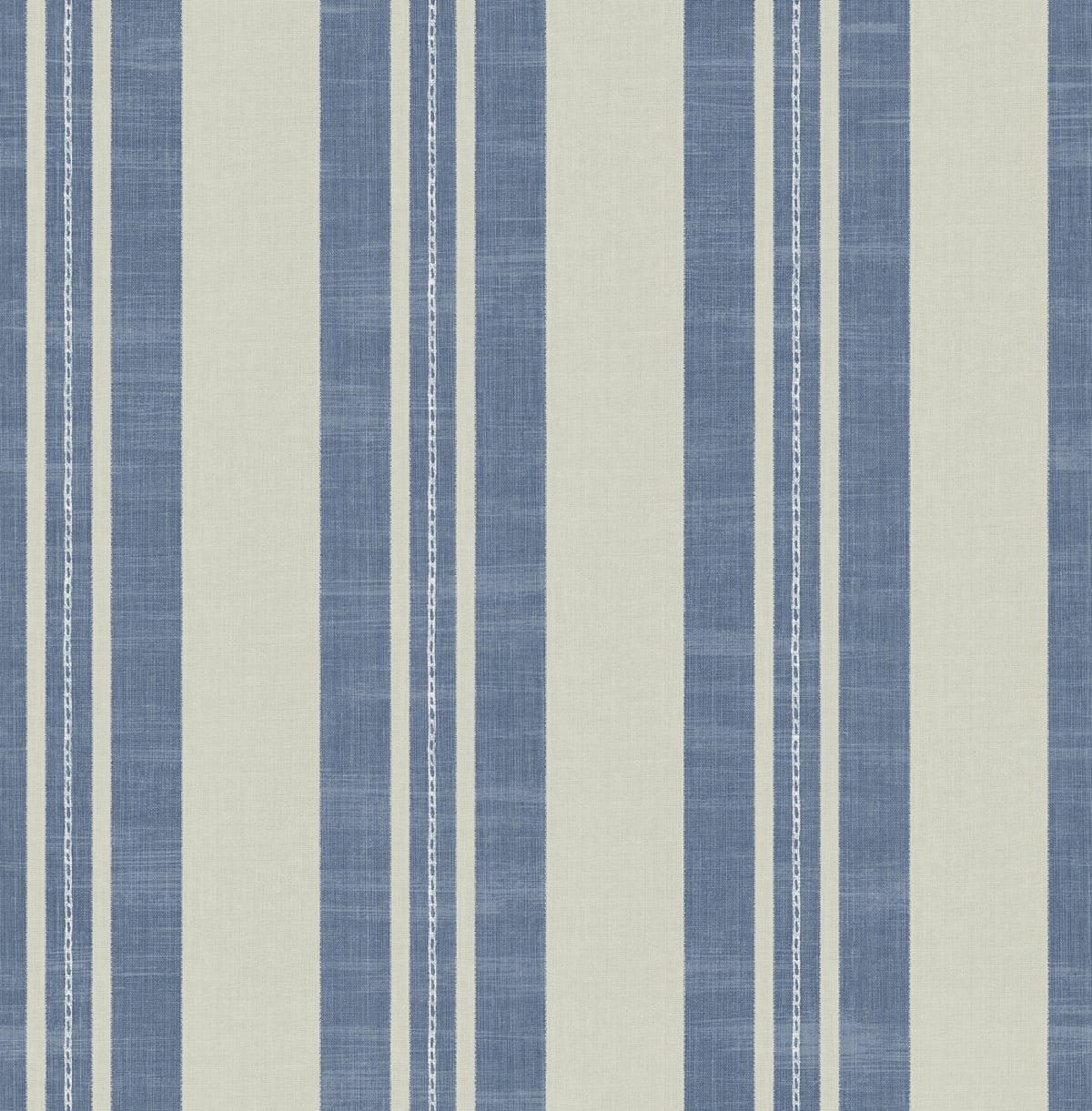 Seabrook Designs Linen Stripe Kids & Nursery Contemporary Denim , Soft Gray - DA60400