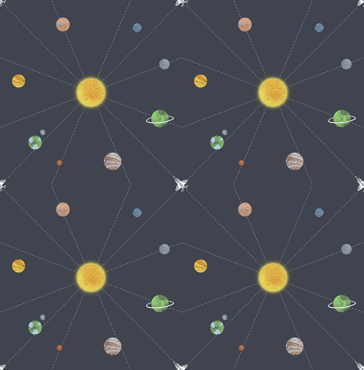 Seabrook Designs Connecting Space Kids & Nursery Contemporary Midnight Blue - DA60600