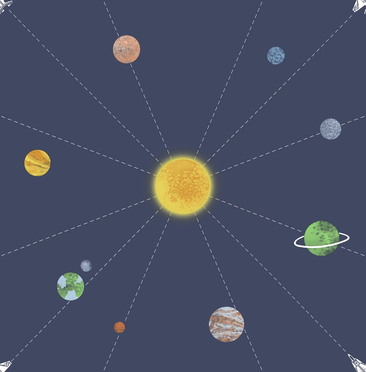 Seabrook Designs Connecting Space Kids & Nursery Contemporary Navy - DA60602