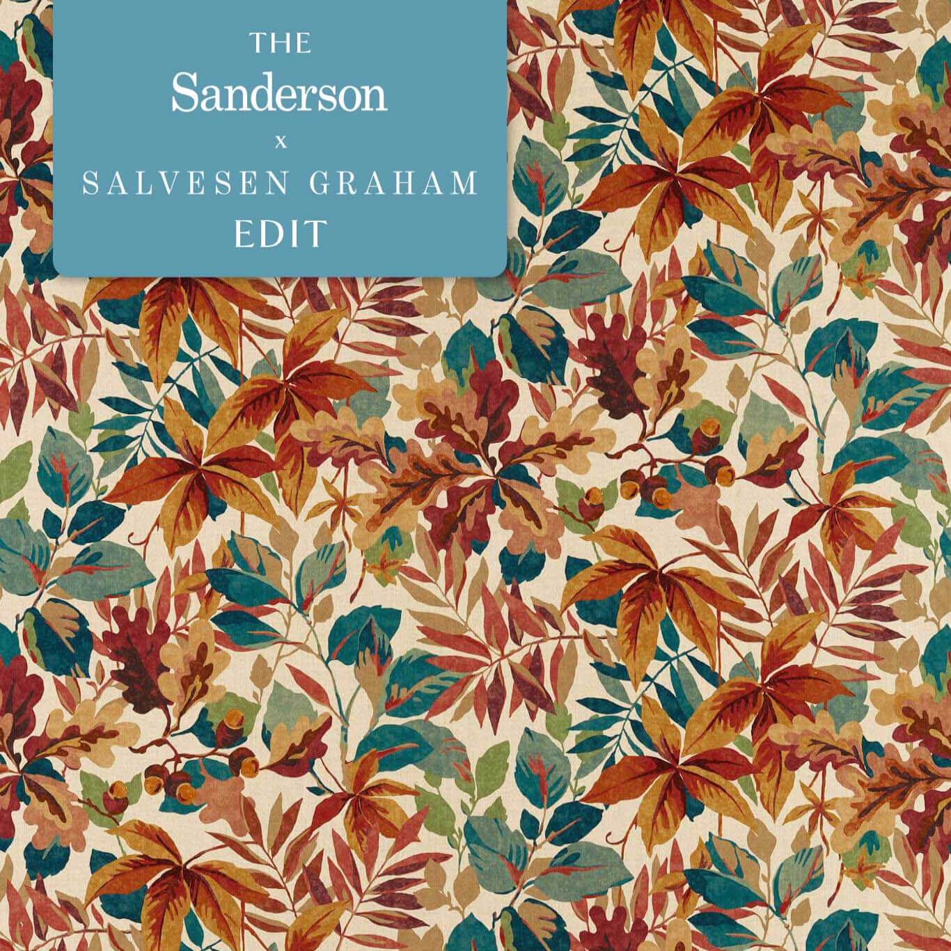 SANDERSON Robin?s Wood Fabric Leaves , Trees Russet - DARF227056