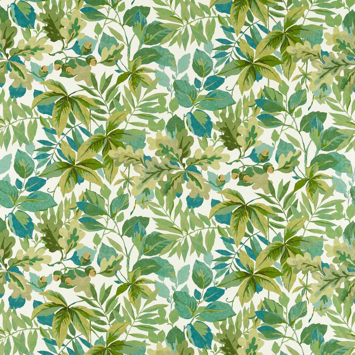 SANDERSON Robin?s Wood Fabric Leaves , Trees Forest Green,Sap Green - DARF227058