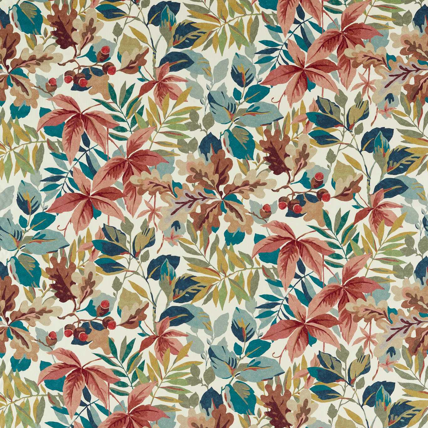 SANDERSON Robin?s Wood Fabric Leaves , Trees Inkwood - DARF227059