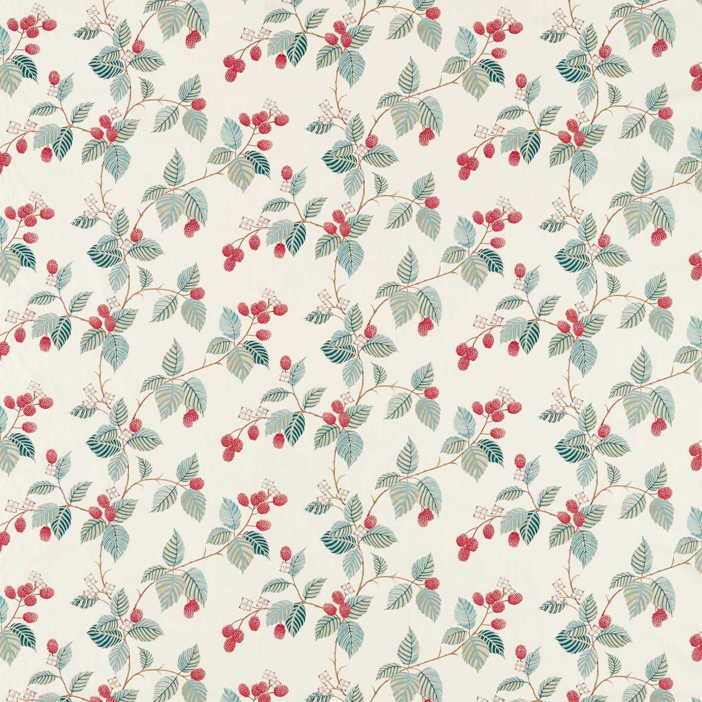 SANDERSON Rubus Fabric Leaves , Trees Raspberry - DARF227065
