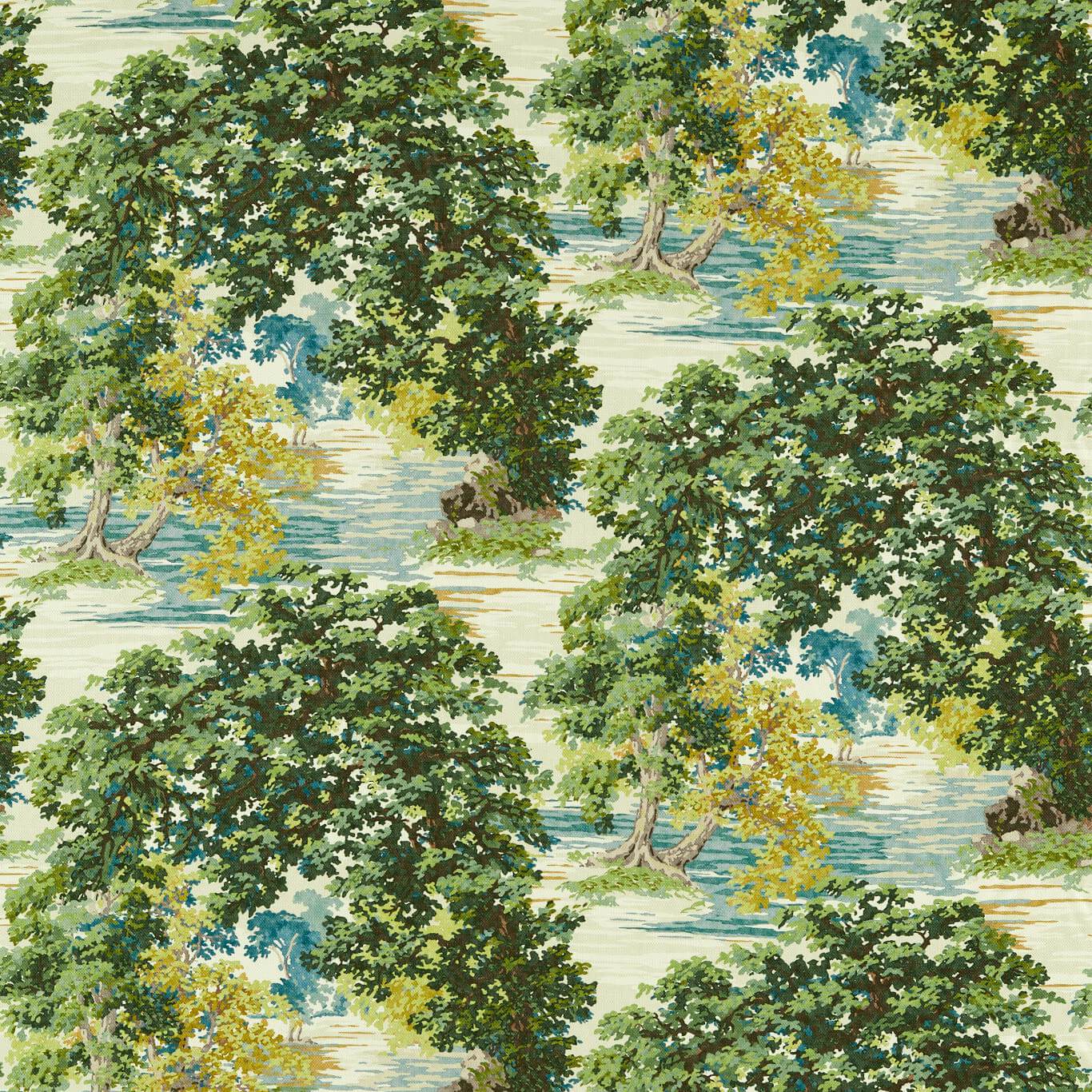 SANDERSON Ancient Canopy Fabric Leaves , Trees Sap Green - DARF227070