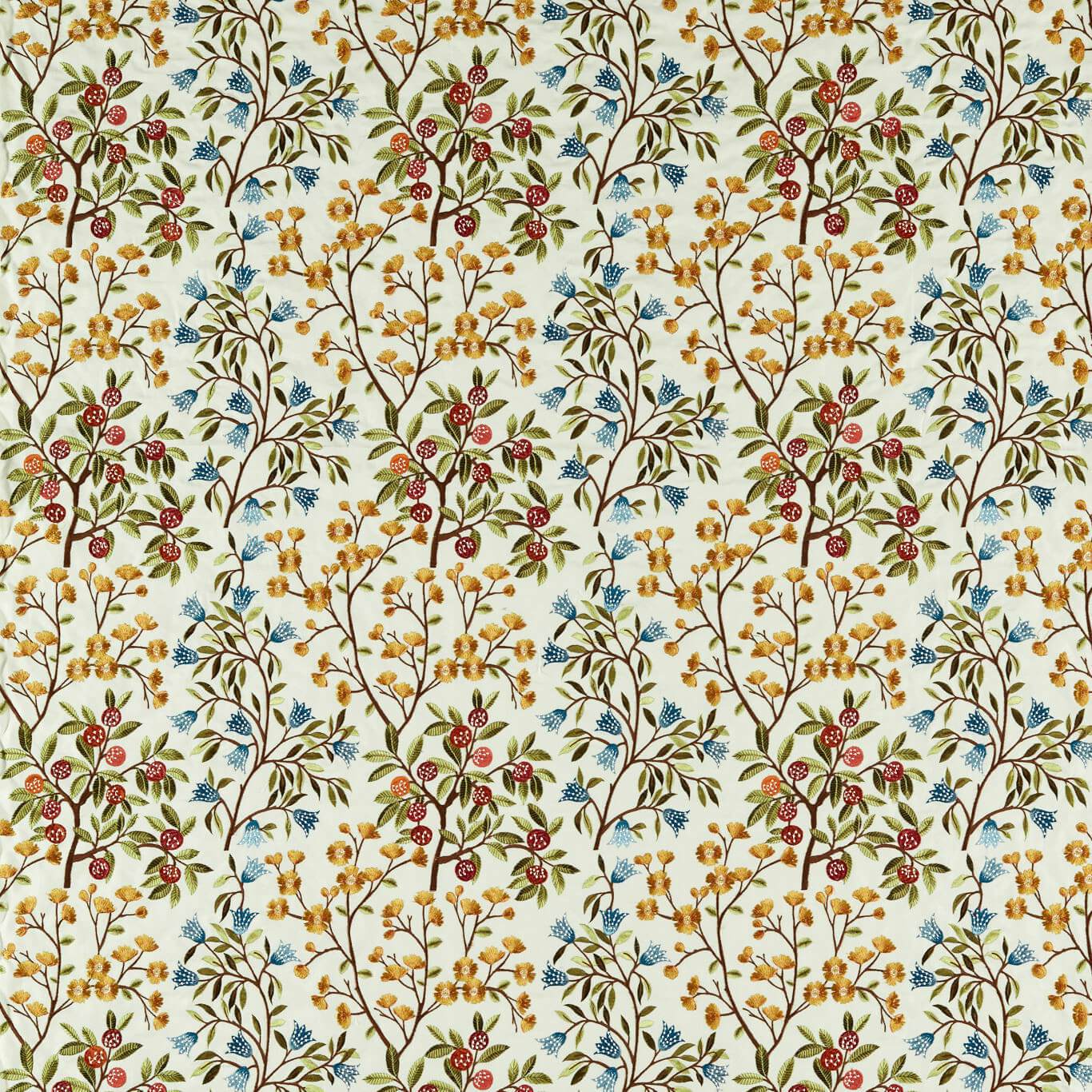 SANDERSON Foraging Embroidery Fabric Contemporary, Floral Rowan Berry - DARF237314