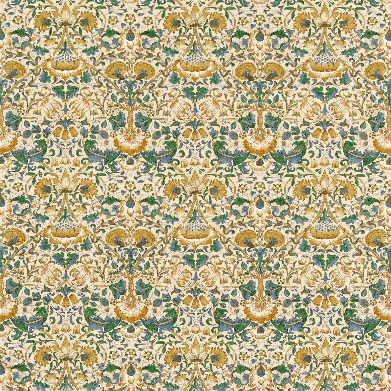 MORRIS & CO Lodden Fabric Damasks Manilla,Bayleaf - DARP222522