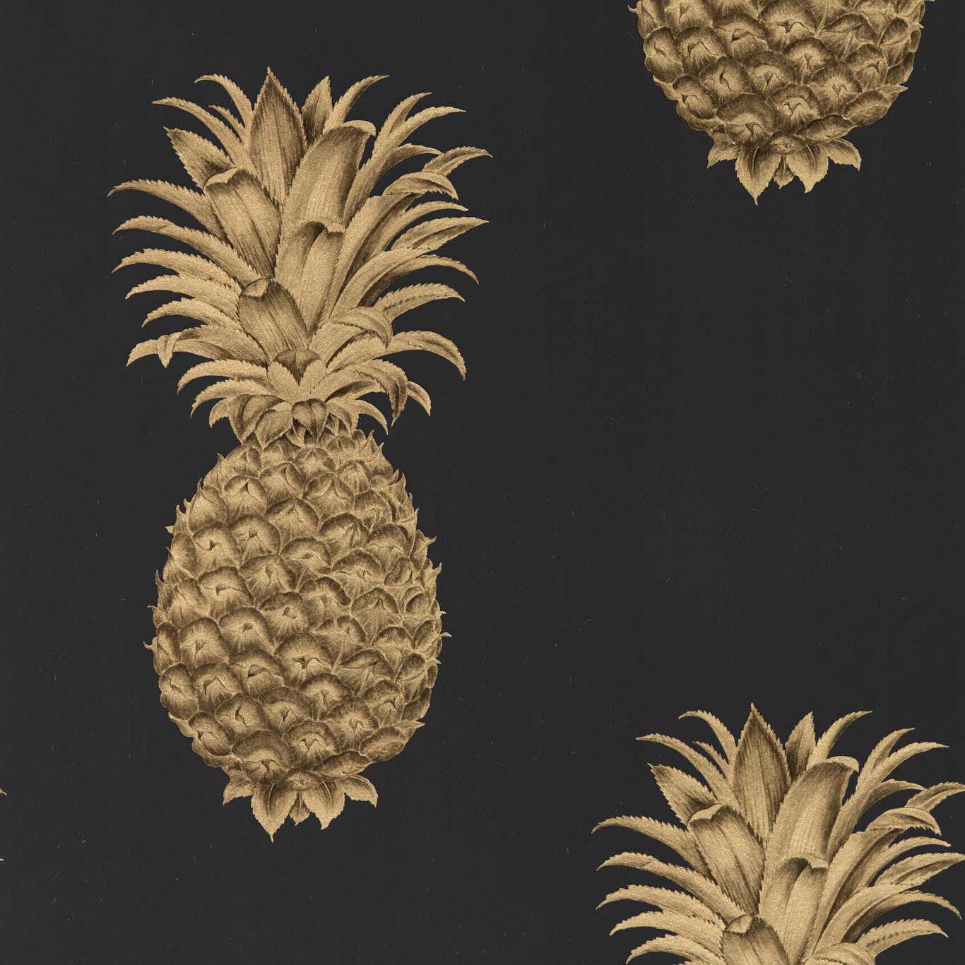 SANDERSON Pineapple Royale Wallpaper Other Graphite,Gold Gravure Printed Wallpaper - DART216326