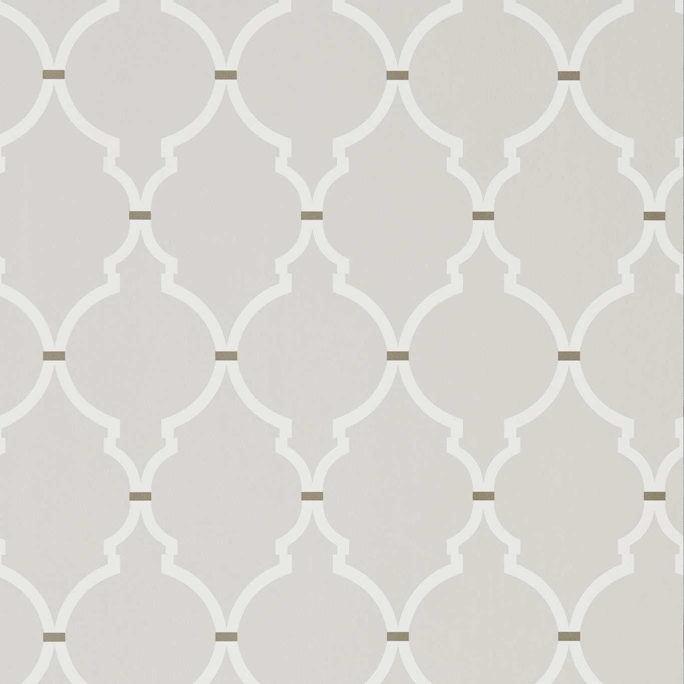 SANDERSON Empire Trellis Wallpaper Geometric Silver,Calico Rotary Printed Wallpaper - DART216335