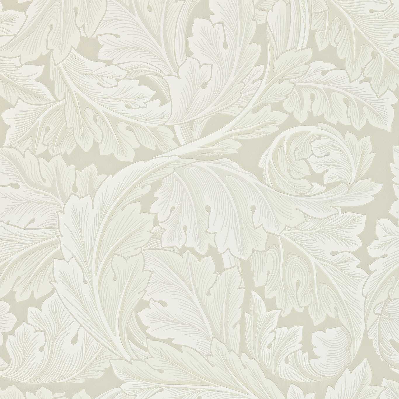 MORRIS & CO Acanthus Wallpaper Leaves , Trees Chalk Surflex-Printed Wallpaper - DARW212554