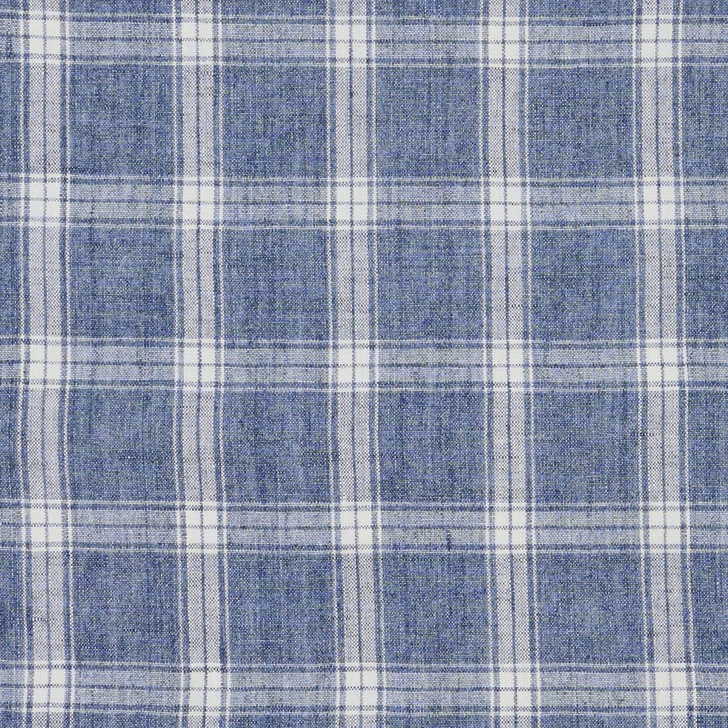 JF Fabrics DAX 68 Fabric Plaid, Classic Blue, White Linen - 9284468 J9391