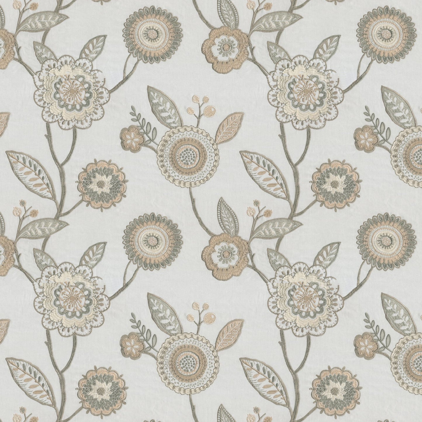 JF Fabrics DAYBREAK 34 Fabric Floral,Traditional Cream,Beige,Taupe Embroidery - 8430234 J8581
