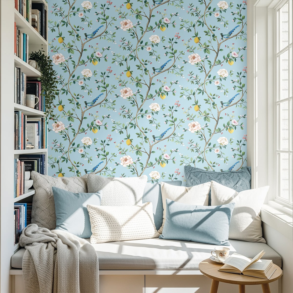 Daisy Bennett Designs Blossom Chinoiserie Floral Chinoiserie Traditional Blue - DB21202
