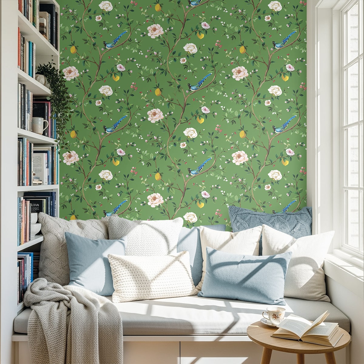 Daisy Bennett Designs Blossom Chinoiserie Floral Chinoiserie Traditional Green - DB21204