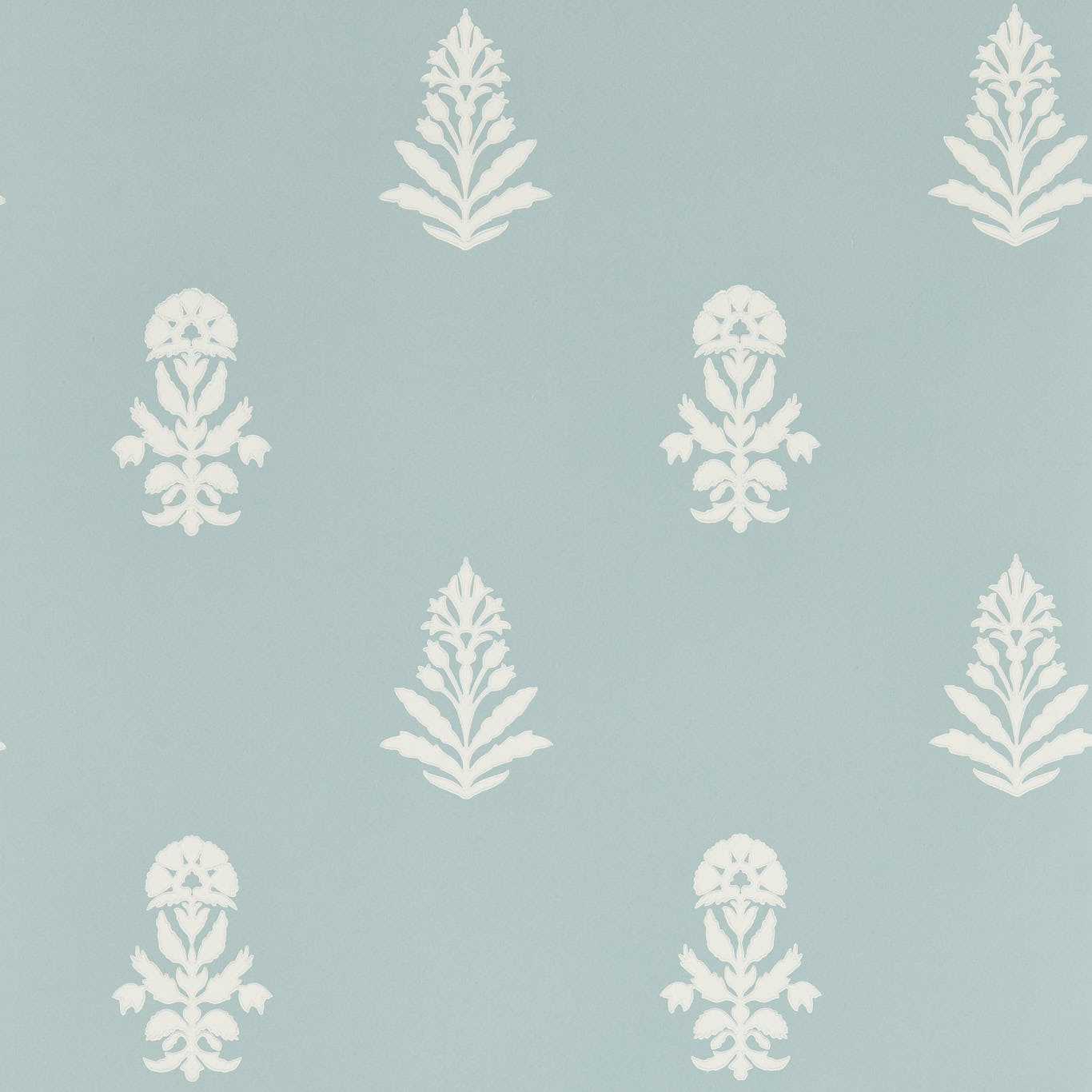 SANDERSON Dabu Wallpaper Contemporary Floral Porcelain - DBOW217464